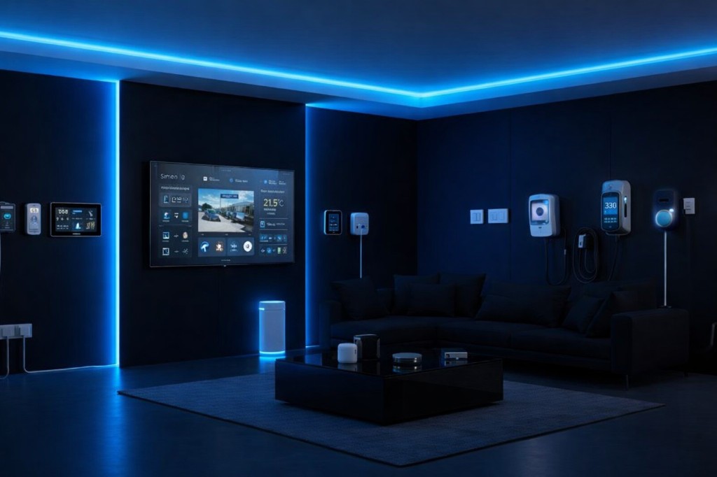 Salón moderno con iluminación LED y domótica Easy4You